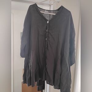 Charcoal Button-Up Tunic